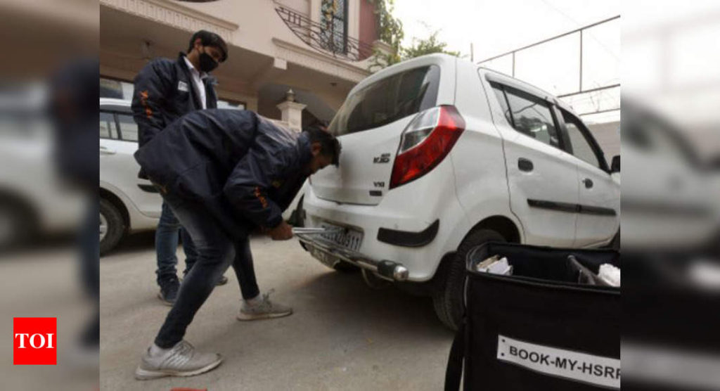 Process to get new mandatory number plates, colour-coded stickers for vehicles simplified - Times of India