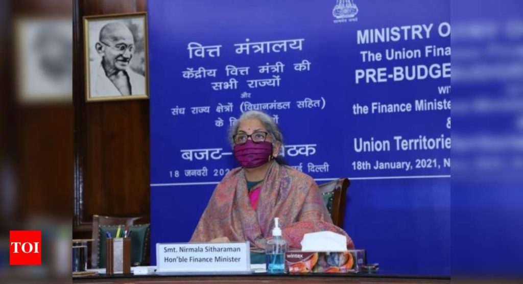 Nirmala Sitharaman holds pre-Budget meeting with state finance ministers - Times of India