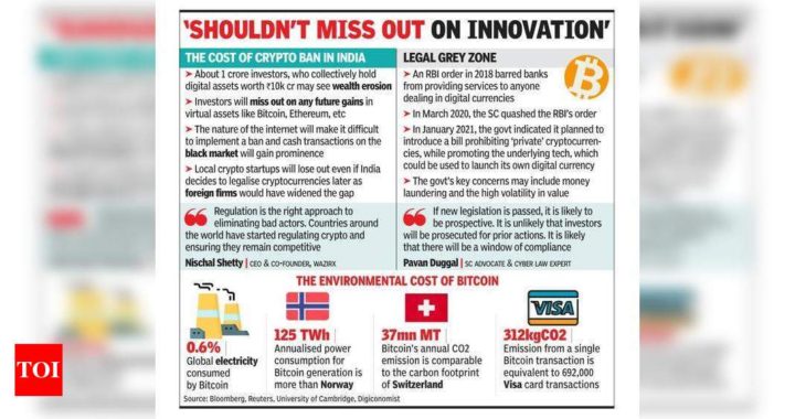 Bitcoin in India: Indian investors will see wealth erosion if government bans crypto trade | India Business News - Times of India