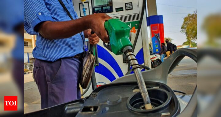 Petrol price spikes to Rs 104.90 in Mumbai, diesel at Rs 96.72 - Times of India