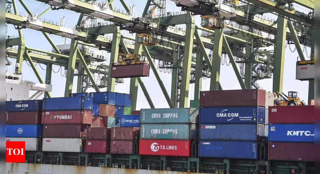 Exports grow 45% in August, trade deficit at 4-month high - Times of India