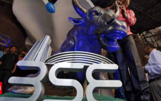 Sensex jumps 418 points to hit record closing high; Nifty settles above 17,600 for first time - Times of India
