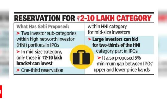 Sebi looks to split HNI part of IPO - Times of India