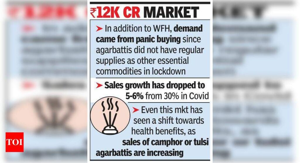 Agarbatti sales ease as WFO starts - Times of India