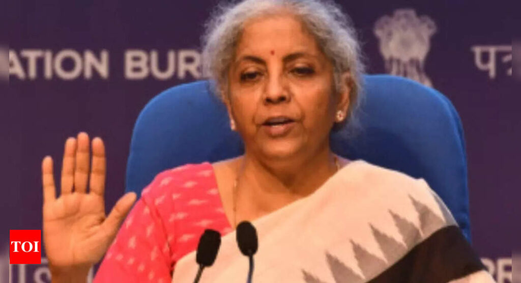 Entire annual Rs 2.2 lakh crore burden of fuel tax cuts to be borne by Centre: Finance minister Sitharaman - Times of India