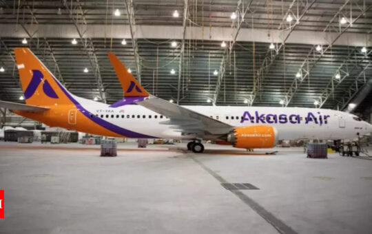 Akasa Airline: Akasa Air takes delivery of first aircraft Boeing 737 MAX | India Business News - Times of India