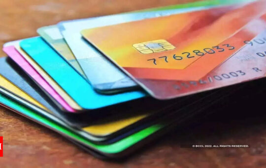 Credit card spends hit record Rs 1.1 lakh crore - Times of India