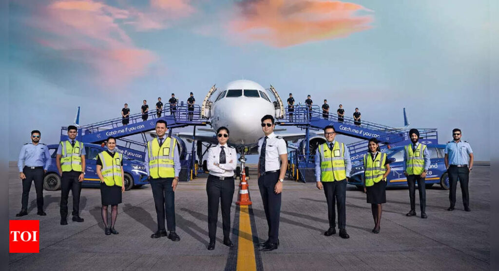 Now, alight from IndiGo Airbus faster with three stepladders on remote parking bays - Times of India