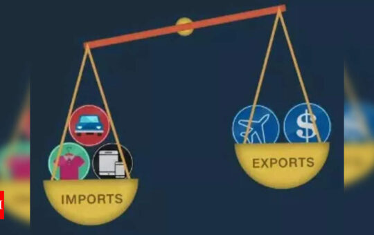 Exports stay flat at $33 billion in August; trade deficit widens to $29 billion - Times of India